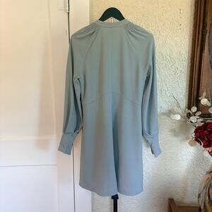 See by Chloé Blue Silk Blend Tie Neck Dress Size 42 US 10 Designer